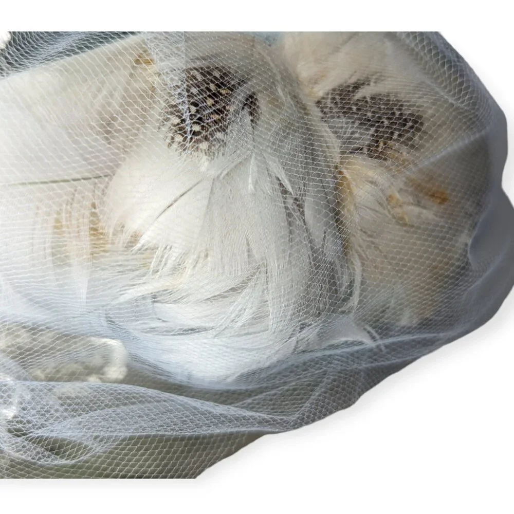 Vintage Light Blue with Feathers & Net Pinch Hat - Picture 5 of 9